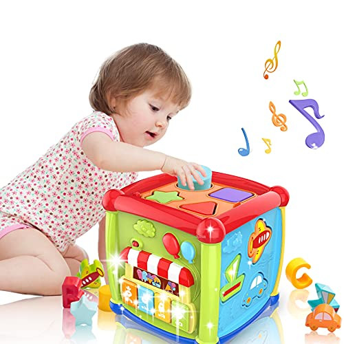 LAGERFEY Early Learning Shape Sorter Baby Toys 6 to 12 Month Educational Music and Light Baby Toys 12 to 18 Month Activity Cube Birthday Toys for 1 2 3 Years Old Boys and Girls LAGERFEY Early Learning Shape Sorter Baby Toys 6 to 12 Month Educational Music and Light Baby Toys 12 to 18 Month Activity Cube Birthday Toys for 1 2 3 Years Old Boys and Girls