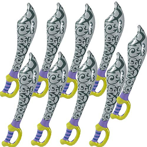 ArtCreativity Pirate Sword Inflates - Set of 12 - 24 Inch Inflatable Swords for Pirate Party Supplies- Costume- and Photo Booth Props- Fun Swimming Pool and Bathtub Toys for Boys and Girls