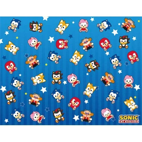 Great Eastern GE-57910 Sonic The Hedgehog SD Group Chibi Sublimation Throw Blanket, 46" x 60", Brown
