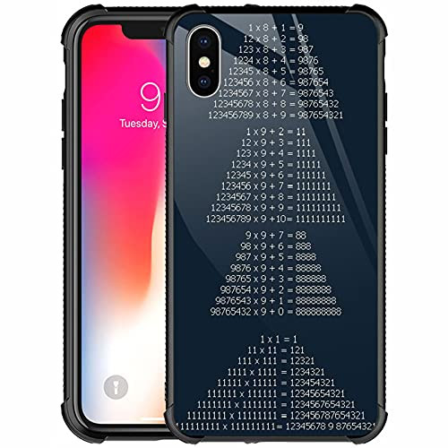 iPhone Xs Case-Math Multiplication Table iPhone X Cases for Girls Boys-Customesize Pattern Design Shockproof Anti-Scratch Hard PC Back Case for Apple iPhone X/XS