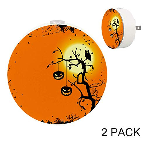 LORVIES Halloween Plug in LED Night Light Auto Sensor Smart Dusk to Dawn Decorative Night for Bedroom- Bathroom- Kitchen- Hallway- Stairs-Hallway-Baby's Room- Energy Saving- 2 Pack