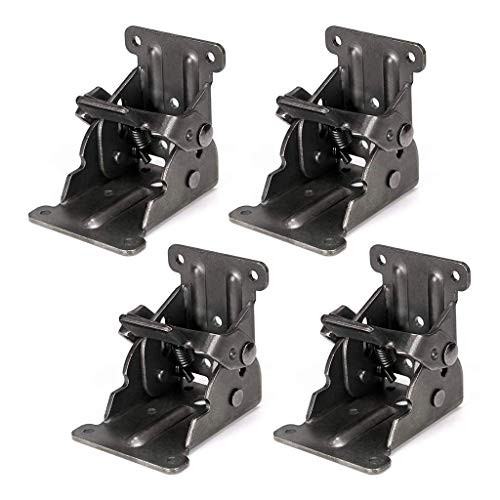 4 Pack Folding Hinges-90 Degree Folding Fittings Foldable Support Bracket with Screws self Locking Hinge for Folding Table-Folding Table Legs-Folding Furniture etc