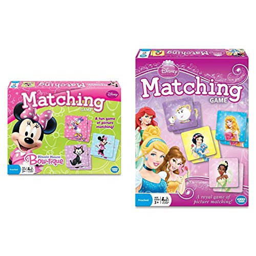 Wonder Forge Disney Junior Minnie Matching Game-Multi-Colored  and  Disney Princess Matching Game for Girls  and  Boys Age 3 to 5 - A Fun  and  Fast Princess Memory Game-Original Version