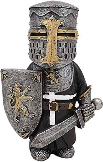 Knight Gnomes Guard Garden Statue - Renaissance Medieval Knight of The Cross Templar Crusader Figurine-European Knights Sculpture Decor-Yard Art Lawn Decoration -Swordsman with Lion Heraldry Shield- Knight Gnomes Guard Garden Statue - Renaissance Medieval Knight of The Cross Templar Crusader Figurine-European Knights Sculpture Decor-Yard Art Lawn Decoration -Swordsman with Lion Heraldry Shield-