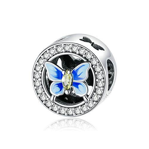 PHOCKSIN 925 Sterling Sivler Butterfly Bead Charms for Bracelets Blue Enamel Mothers Day Charm Gifts for Mom PHOCKSIN 925 Sterling Sivler Butterfly Bead Charms for Bracelets Blue Enamel Mothers Day Charm Gifts for Mom