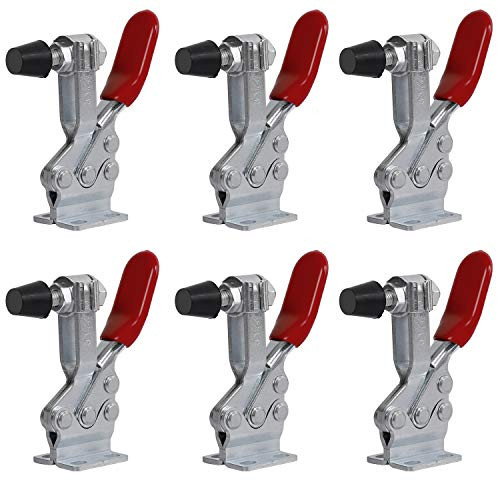 KEILEOHO 6 PCS 225D Toggle Clamp- 500lbs Holding Capacity Quick Release Horizontal Toggle Clamp- Antislip Heavy Duty Toggle Clamp Adjustable Hand Tool For Machine Operation- Woodworking- Welding