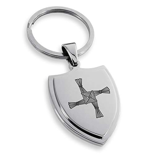 Tioneer Stainless Steel Celtic Saint Brigid Cross Shield Keychain Keyring Tioneer Stainless Steel Celtic Saint Brigid Cross Shield Keychain Keyring