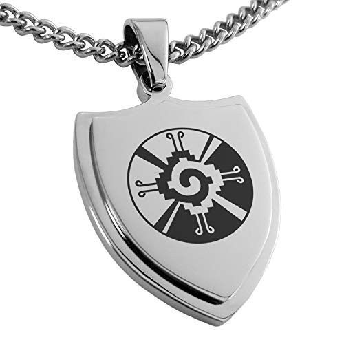 Tioneer Stainless Steel Mayan Hunab Ku Rune Shield Pendant Necklace