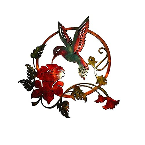 Round Metal Birds Wall Art Decor For Living Room- Hummingbird Flower Outdoor Metal Wall Art Circles Round Metal Birds Wall Art Decor For Living Room- Hummingbird Flower Outdoor Metal Wall Art Circles