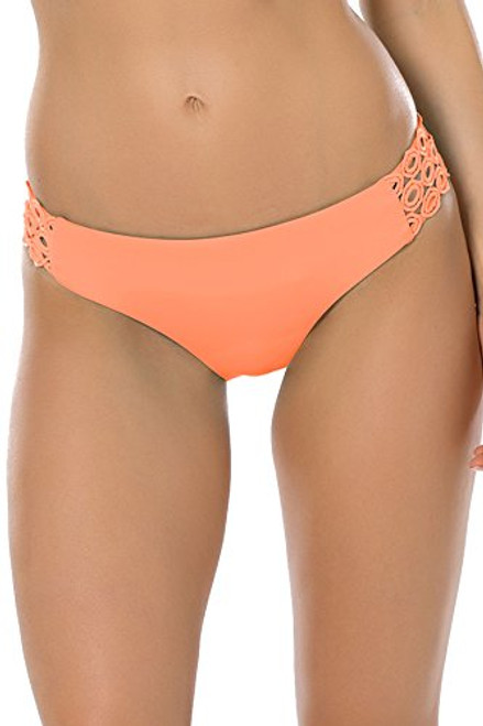 Becca by Rebecca Virtue Women's Tab Side Hipster Bikini Bottom Creamsicle S