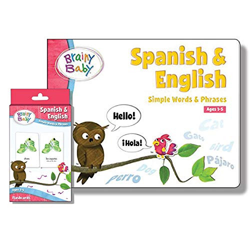 Brainy Baby Spanish  and  English Flashcards and Spanish  and  English Board Book: Simple Words and Phrases Deluxe Edition