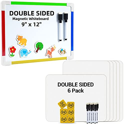 Bundle Included: 6 Pack 9 X 12 Dry Erase Lap Boards  Plus  Colored Frame Magnetic Dry Erase Lap Boards 9 X 12 Inches