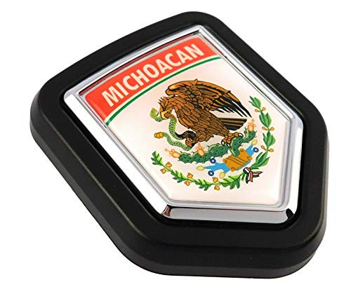 Michoacan Mexico flag car truck black Shield Grill Badge grille mount emblem country state