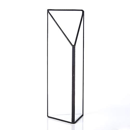 PuTwo Flower Vase- Wall Vase- Glass Vase- Glass Vases for Flowers- Vase for Decor- Vases for Centerpieces- Decorations for Living Room- Black Glass Vase