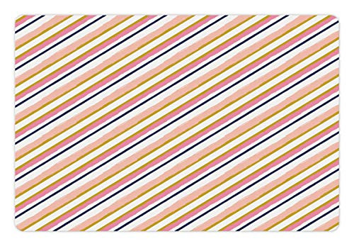 Ambesonne Stripes Pet Mat for Food and Water- Abstract Geometric and Soft Brush Paint on Plain Backdrop- Rectangle Non-Slip Rubber Mat for Dogs and Cats- Blush Pink Night Blue Earth Yellow Ambesonne Stripes Pet Mat for Food and Water- Abstract Geometric and Soft Brush Paint on Plain Backdrop- Rectangle Non-Slip Rubber Mat for Dogs and Cats- Blush Pink Night Blue Earth Yellow