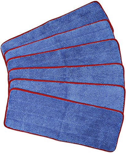 CleanAide All Purpose Mega Microfiber Mop Pad 18 Inches Red 6 Pack
