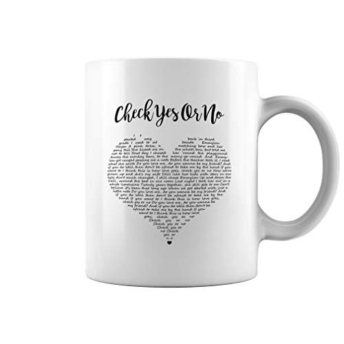 Check Yes Or No Song Lyrics Ceramic Coffee Mug Tea Cup -11oz- White-