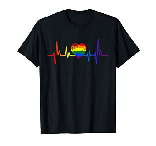 Lovely LGBT Gay Pride Heartbeat Lesbian Gays Love T-Shirt Lovely LGBT Gay Pride Heartbeat Lesbian Gays Love T-Shirt