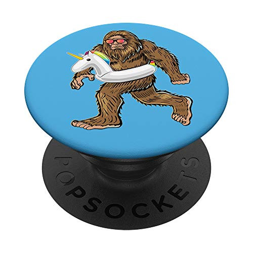 Funny Bigfoot Unicorn Float Pool Party Sasquatch Gifts PopSockets Grip and Stand for Phones and Tablets