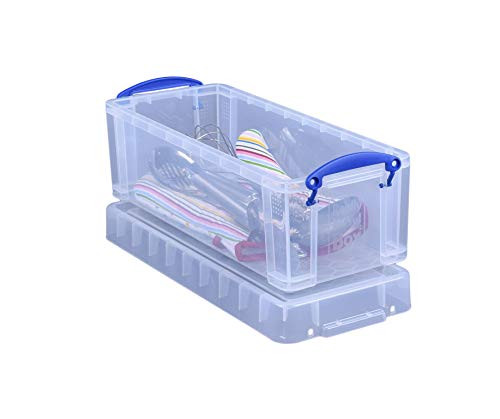 Really Useful Box Plastic Storage Box, 6.5 Liters, 17 1/2" x 7" x 6 1/4", Clear