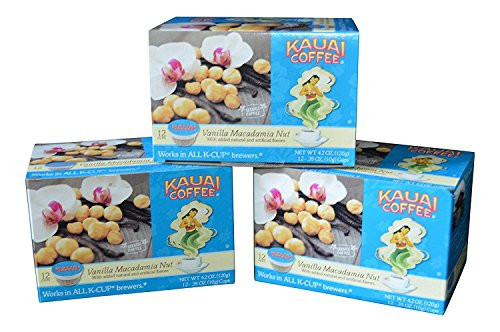 Kauai Coffee, Vanilla Macadamia Nut (Pack of 3)