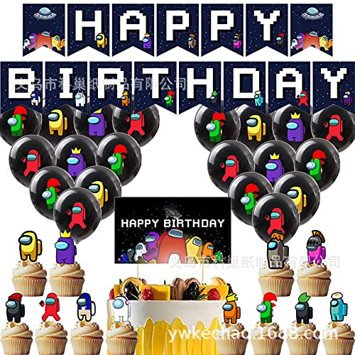Party Supplies for Among Us Fans Party Decoration Birthday Party Favors Include Banner- Cake Topper- Cupcake Toppers and Latex Balloons Tableware for Kids Among Us Birthday Party Supply Favors Party Supplies for Among Us Fans Party Decoration Birthday Party Favors Include Banner- Cake Topper- Cupcake Toppers and Latex Balloons Tableware for Kids Among Us Birthday Party Supply Favors