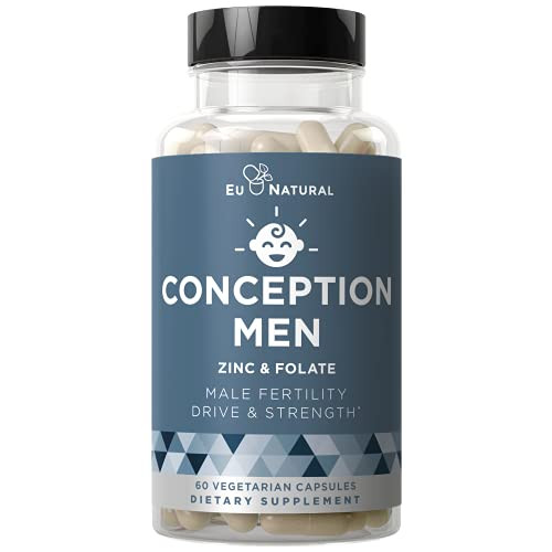Conception Men Fertility Vitamins  Male Optimal Count- Motility Strength- Healthy Volume Production  Zinc- Folate- Ashwagandha Pills  60 Vegetarian Soft Capsules