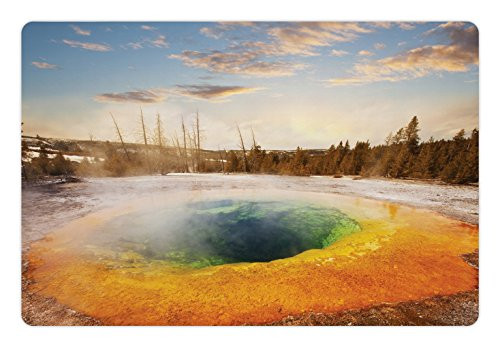 Ambesonne Yellowstone Pet Mat for Food and Water- Morning Glory Pool in Yellowstone National Park Winter Scene Landmark Theme- Rectangle Non-Slip Rubber Mat for Dogs and Cats- Orange Brown Ambesonne Yellowstone Pet Mat for Food and Water- Morning Glory Pool in Yellowstone National Park Winter Scene Landmark Theme- Rectangle Non-Slip Rubber Mat for Dogs and Cats- Orange Brown