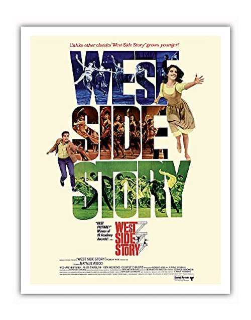 Pacifica Island Art West Side Story - Starring Natalie Wood and Richard Beymer - Vintage Film Movie Poster c.1961 - Fine Art Print - 11in x 14in