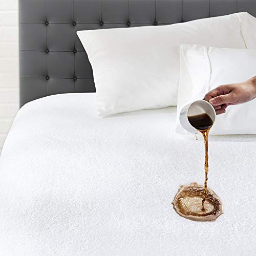 Cok Premium Waterproof Mattress Protector- Soft Cotton Terry Surface Fabric, Breathable and Noiseless Bed Mattress Cover, Safe Sleep for Adults and Kids (White, King) Cok Premium Waterproof Mattress Protector- Soft Cotton Terry Surface Fabric, Breathable and Noiseless Bed Mattress Cover, Safe Sleep for Adults and Kids (White, King)
