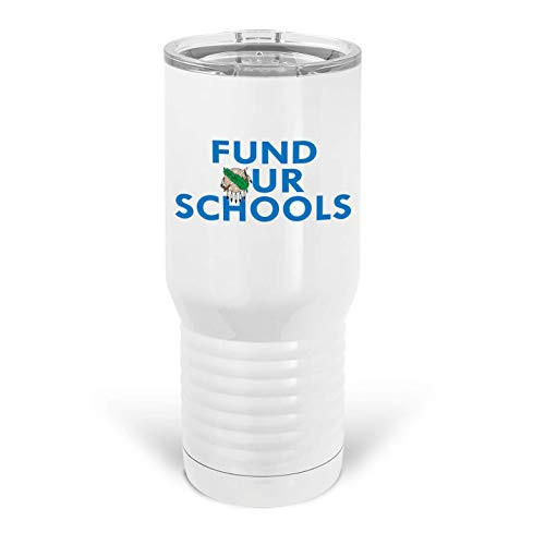 HARD EDGE DESIGN Fund Our Oklahoma Schools- Oklahoma Shield Metal Tumbler- White- 20oz