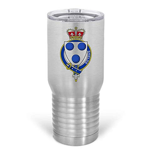 HARD EDGE DESIGN English Garter Family Shields Metal Tumbler- Stainless Steel- 20oz