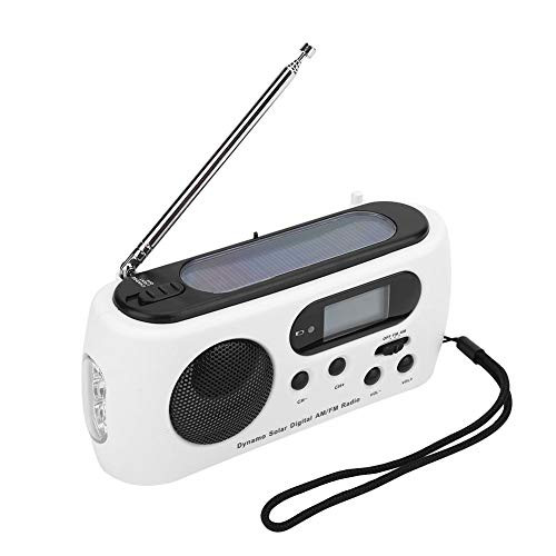 Eboxer Outdoor Fm/AM Radio, Portable Solar Power Hand Crank AM/FM Radio with LED Flashlight Emergency Phone Charger.