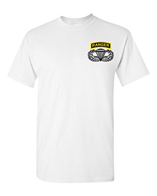 82nd Airborne Ranger Tab and Jump Wings US Army Shirt -White- XL- 82nd Airborne Ranger Tab and Jump Wings US Army Shirt -White- XL-
