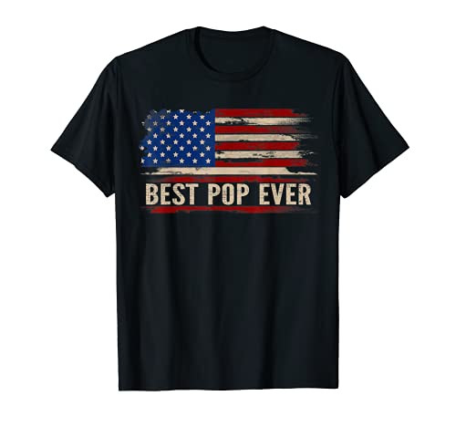 Vintage Best Pop Ever American Flag Father's Day Gift T-Shirt
