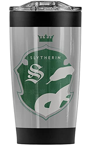 Harry Potter Slytherin 'S' Shield Crest Stainless Steel 20 oz Travel Tumbler- Vacuum Insulated  and  Double Wall with Leakproof Sliding Lid - Great for Coffee/Hot Drinks and Cold Beverages