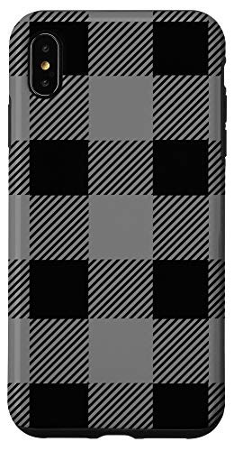 iPhone XS Max Gray Buffalo Plaid Check Fall Checkered Pattern Cute Printed Case