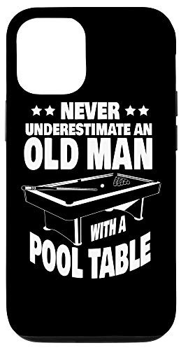 iPhone 12/12 Pro Never Underestimate an Old Man with a Pool Table Dad Case
