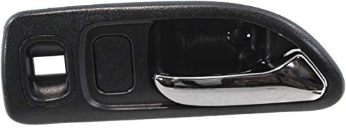 Evan-Fischer Interior Door Handle compatible with Honda Accord 94-97 Front RH Inside Chrome Black w/Power Window Hole Sedan/Wagon -LX-USA/EX/EX-R/SE-
