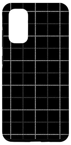 Galaxy S20 Tattersall Windowpane Check Plaid -black/white/gray- Case