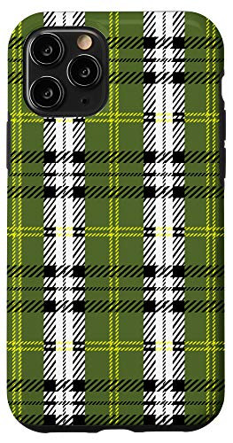 iPhone 11 Pro Olive Yellow Buffalo Plaid Check Fall Pattern Graphic Cute Case