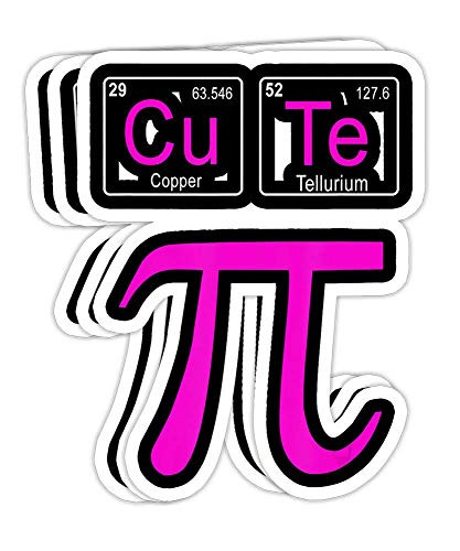 DKISEE A Set of 3 Bumper Sticker Cutie Pie Pi Day Cute Math Periodic Table Pun Gift Decal - M04432