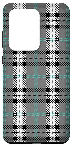 Galaxy S20 Ultra Gray Turquoise Buffalo Plaid Check Fall Pattern Graphic Cute Case