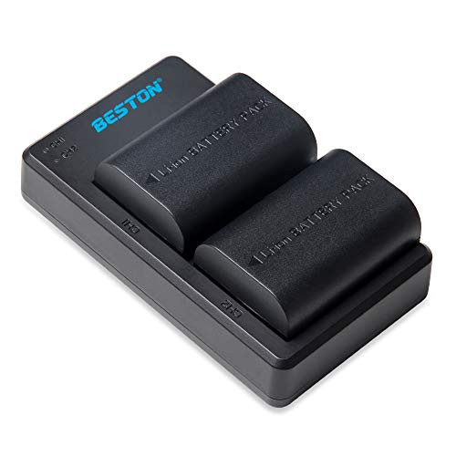 BESTON LP-E6 LP-E6N Batteries and Dual Charger Compatible with Canon EOS R EOS 60D EOS 70D EOS 80D EOS 5D III EOS 5D IV EOS 5Ds EOS 6D EOS 6D Mark II EOS 7D EOS 7D Mark II XC15 Camera Battery (2Packs)