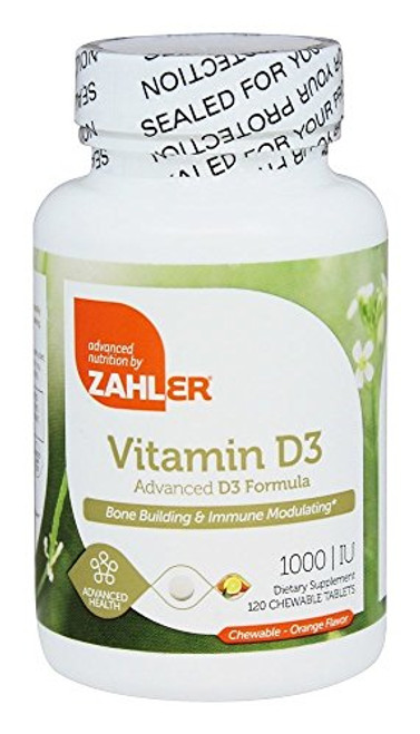 Zahler - Vitamin D3 Orange Flavor 1000 IU - 120 Chewable Tablets