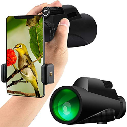 SHUMI 12x50 Monocular High Power Mono Spotting Scope Telescope with Smartphone Holder monocular Scope for Bird Wacthing Hunting Hiking Camping Travelling