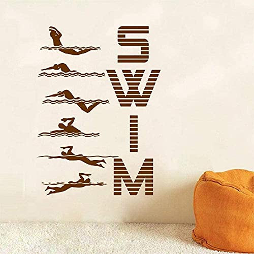 Removable Wall Stickers Water Sports Swimming Pattern Vinyl Wall Art Decals for Swimming Pool Gym Home Living Room Decoration R 56x40cm