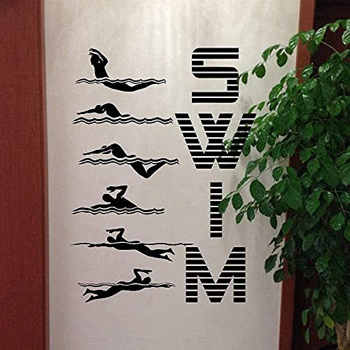 Fashion Wall Stickers Water Sports Swimming Pattern Vinyl Wall Stickers Funny Art Decals for Swimming Pool Home Living Room Decoration 80 x 56cm