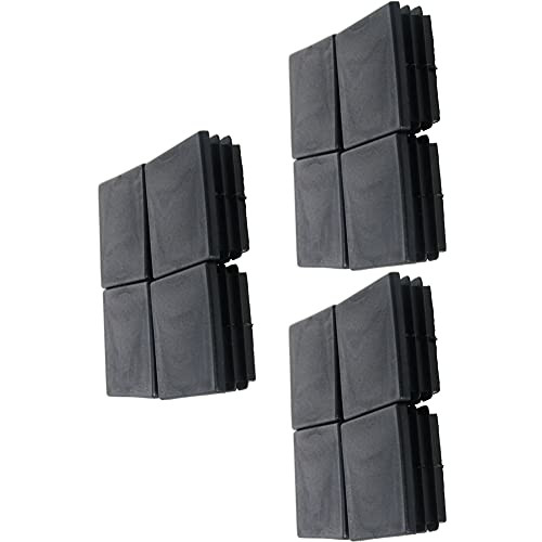 Juvielich 12Pcs 45x45mm-1.77inch- Plastic Tubing Plug Square Post End Caps Chair- Table- Stair railings-Gorilla Lifts- Fitness Equipment End Caps