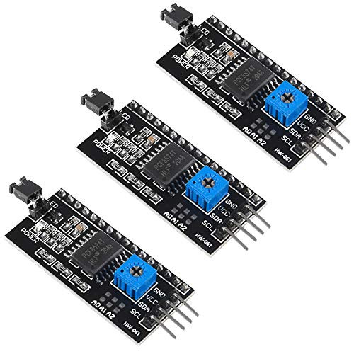 ALMOCN 3Pcs IIC I2C TWI SPI Serial Interface Adapter 5V 2004 1602 LCD Display Adapter Board Module for Arduino